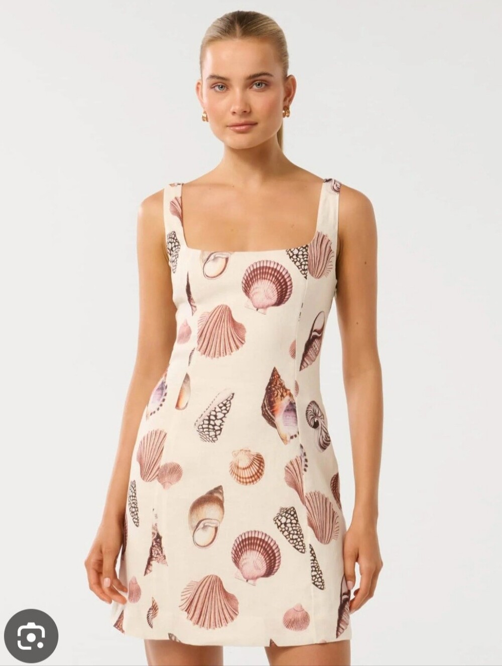Show Me Your Mumu White Seashell Print Tank Dress with Purple Accents